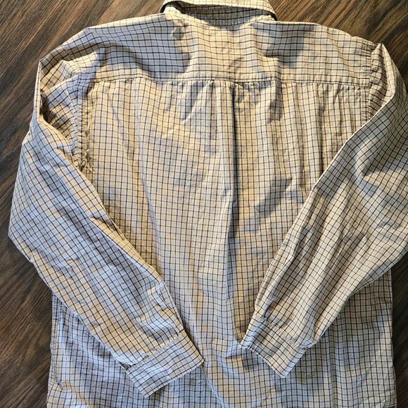GAP Men's Beige & Blue Plaid 100% Cotton Shirt SIZE XXL - Picture 2 of 5